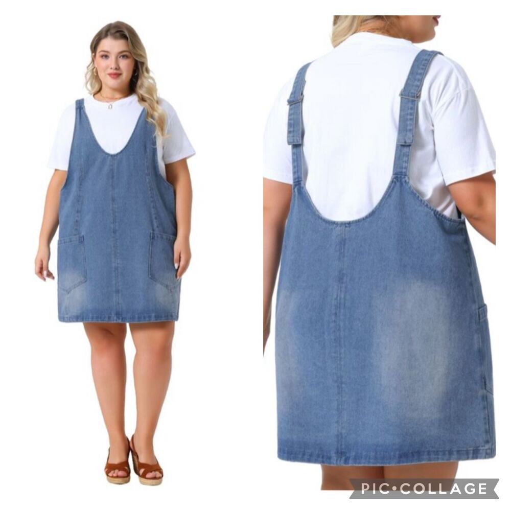 Tea N Rose Denim Jumper Dress Size Small - Picture 7 of 7
